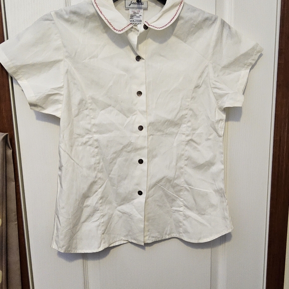 Jacadi Other - NWT Jacadi White Blouse with Red Trim size 12 Girls